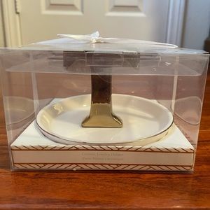 🆕 Gold Ceramic T Jewelry Holder & Catch All